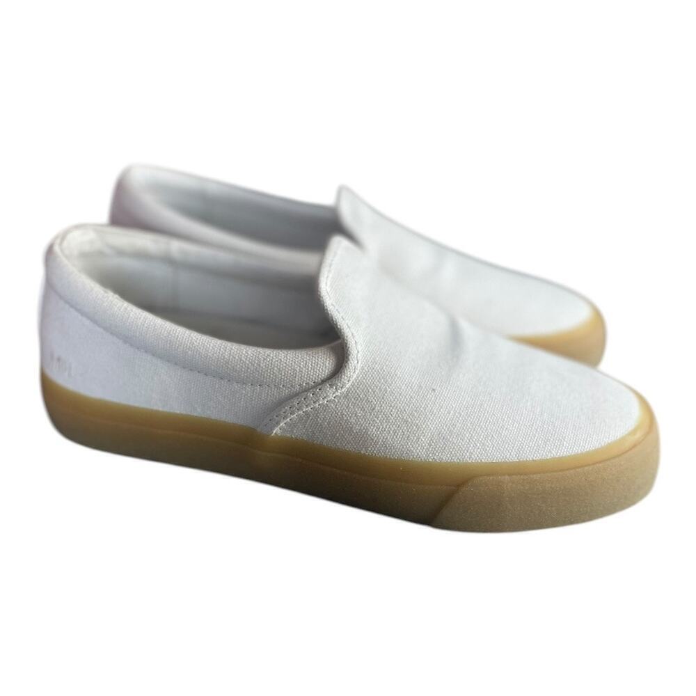 Madewell Unisex Sidewalk Slip On Sneakers In Recycled Canvas With Gum Bottoms